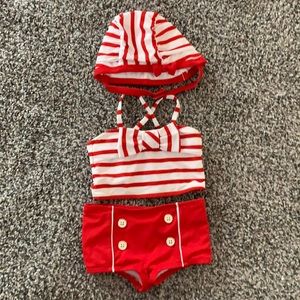 Janie and Jack baby bikini and bathing cap